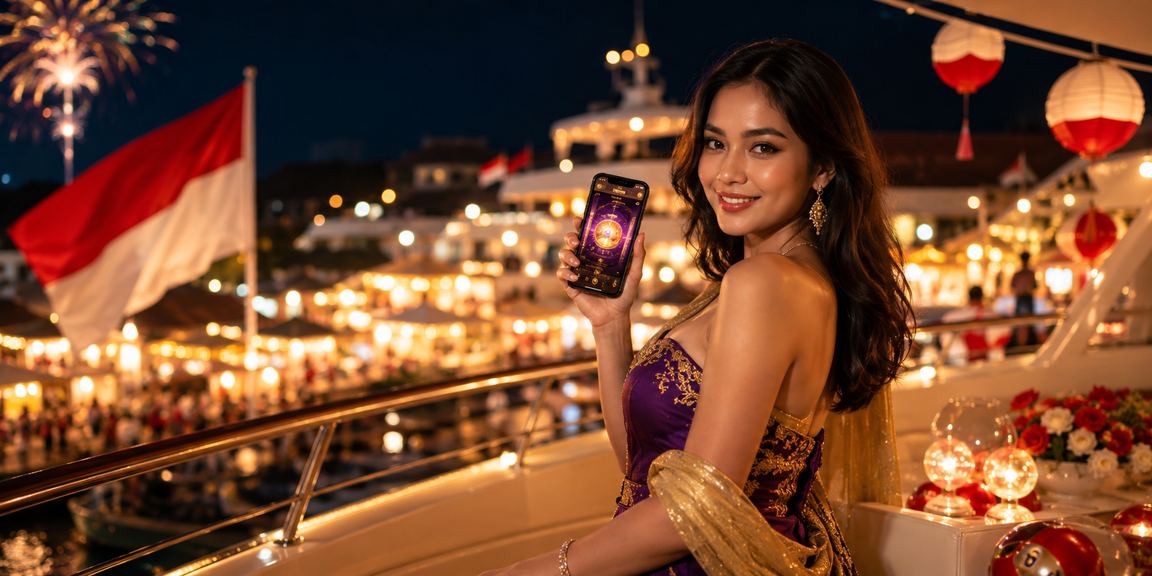 Layar ponsel menampilkan antarmuka casino mobile di pasar malam Vietnam yang ramai